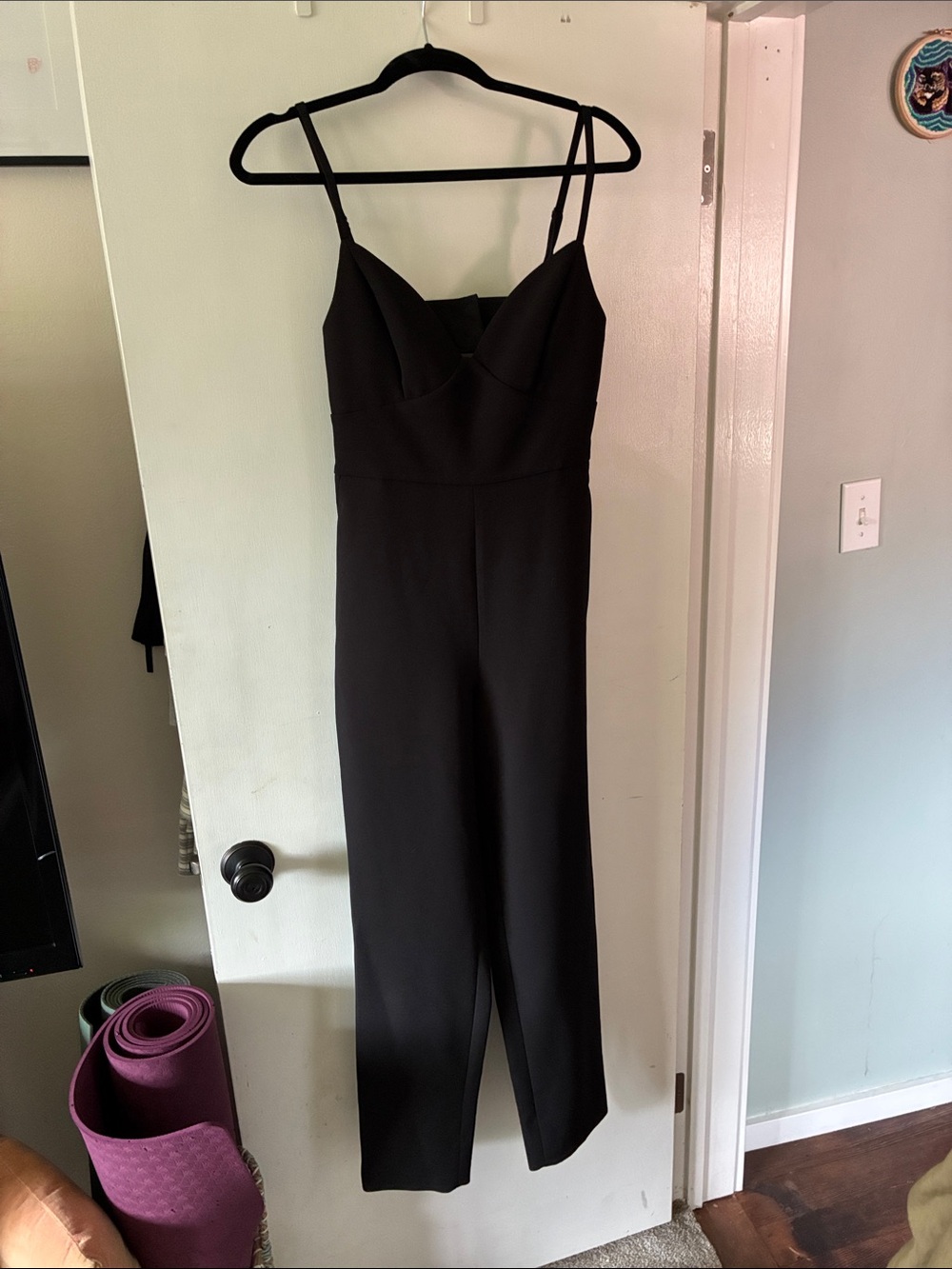 BCBGMaxAzria Black Spaghetti-Strap Jumpsuit
